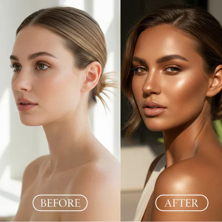 Tanning patch before and after
