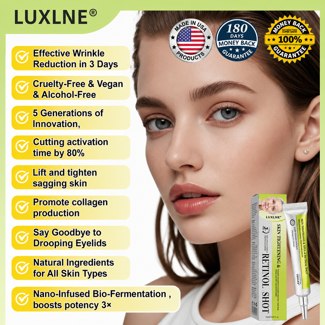 Elvarisi® Skin Tightening & Vita-A Retinol Retinol shot Anti-Wrinkle Firming Tightening cream